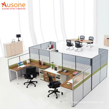 Modern design 4 seat aluminum partition office cubicle workstation